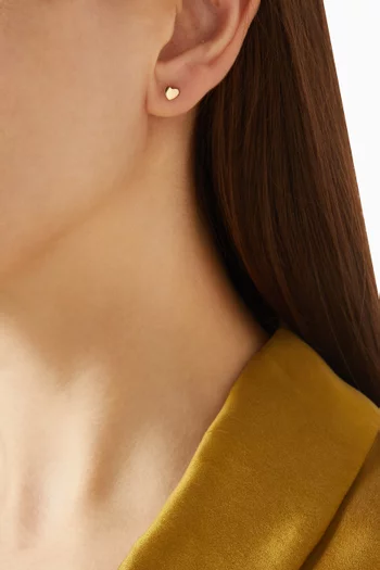 أقراط آرا بتصميم قلب ذهب ‏أصفر عيار 18