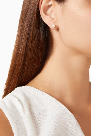 أقراط كيكو مزينة بلؤلؤ ذهب عيار 18