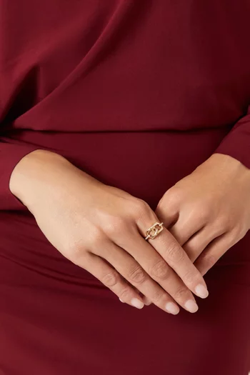 خاتم لينكس فوريفر لينكد مرصع بالماس ذهب عيار 18