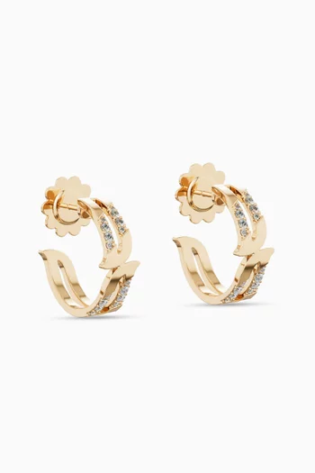 Alif Diamond Hoop Earrings in 18kt Yellow Gold