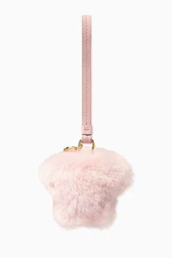 Medusa Fluffy Charm in Shearling & Nappa Leather