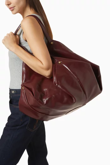 حقيبة كتف بروتيا كبيرة جلد بلونجيه