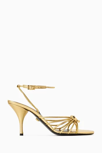 Opera Bow 85 Sandals in Metallic Leather