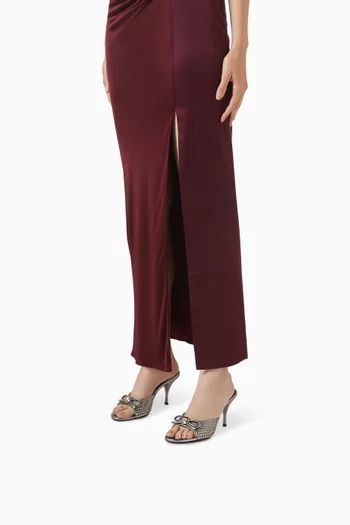 Opera 85 Bow Embellished Mule Sandals in Leather