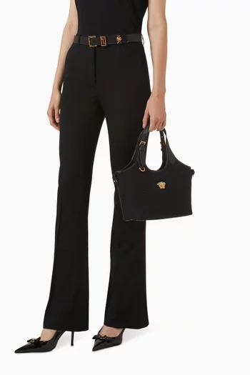 Mini La Medusa Tote Bag in Canvas & Leather