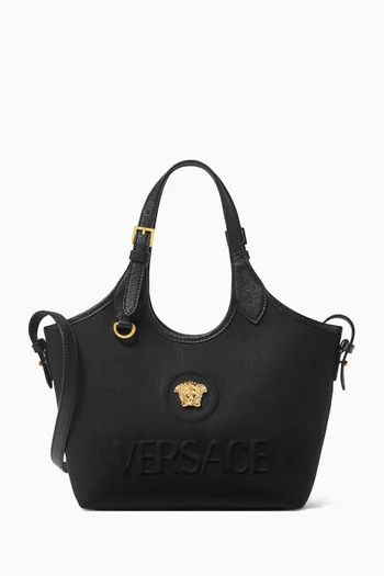 Mini La Medusa Tote Bag in Canvas & Leather