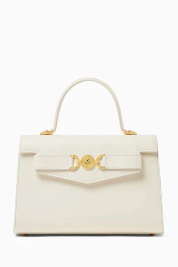 حقيبة بيد علوية وشعار ميدوسا 95' جلد بنقشة جلد التمساح