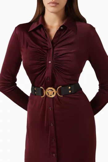 حزام بحلية شعار ميدوسا ‎‎'‎95 جلد بنقشة جلد التمساح