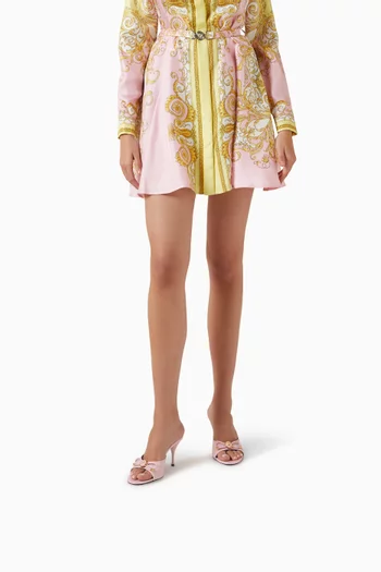 حذاء مفتوح أوبرا بعقدة وكعب 85 مم جلد لامع