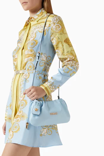 حقيبة كروس ميني بشارة الماركة جلد نابا