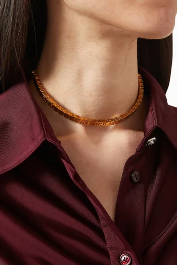Greca Choker in Brass