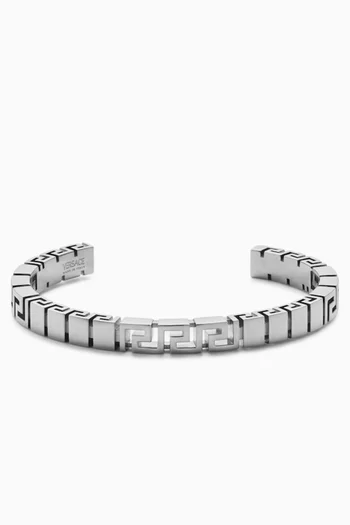 سوار مفتوح بنقشة غريكا معدن