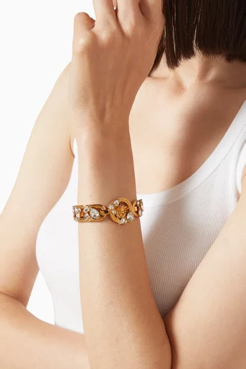 Medusa '95 Crystal Cuff Bracelet in Metal