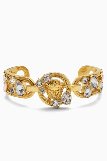 Medusa '95 Crystal Cuff Bracelet in Metal