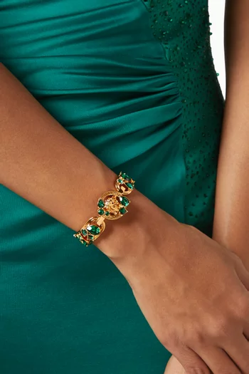 Medusa 95' Crystal Bracelet in Gold-tone Brass