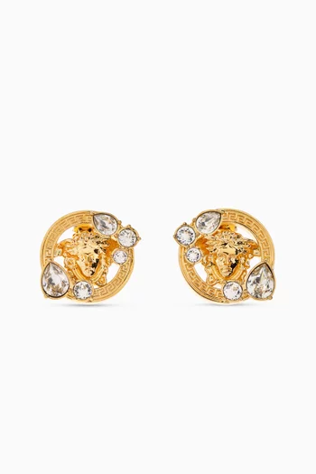 Medusa Crystal Earrings in Metal