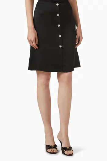 Medusa-button Skirt in Satin
