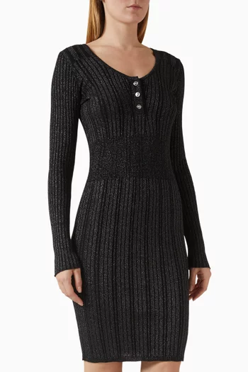 Ribbed Knit Midi Dress in Lurex-blend
