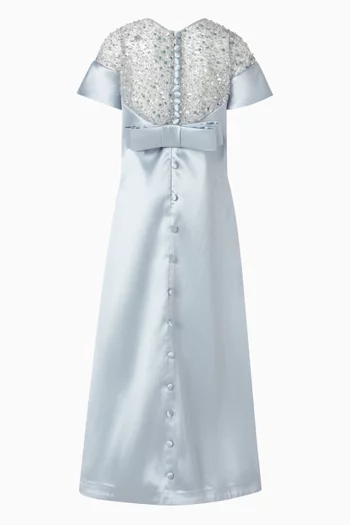 فستان طويل مطرز بترتر 