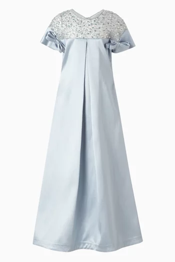 فستان طويل مطرز بترتر 