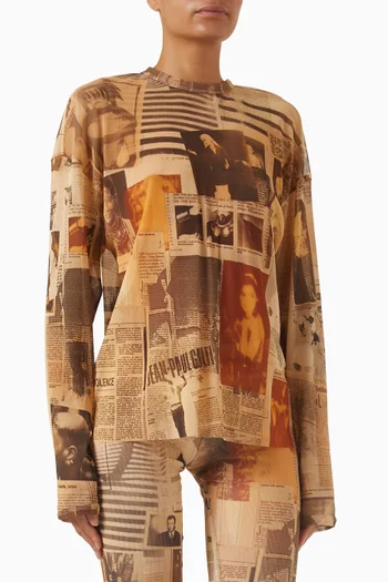 تي شيرت بيبي بأكمام مزدوجة قماش شبكي