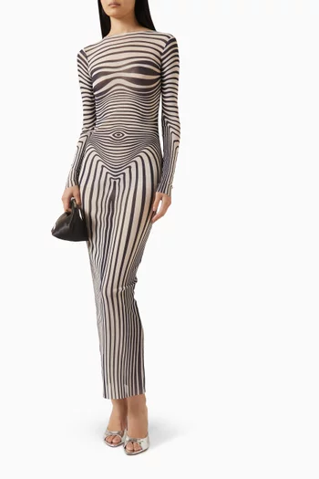 Re-edition Striped Crewneck Dress