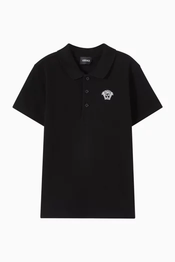 Embroidered Polo Shirt in Cotton-Piqué