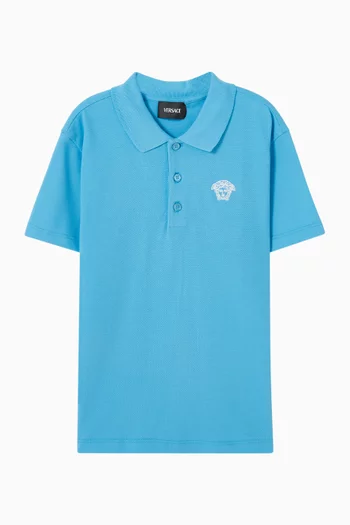 Embroidered Polo Shirt in Cotton-Piqué