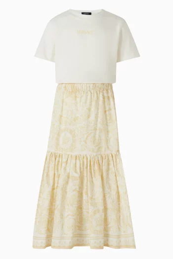 Barocco-print Skirt in Poplin