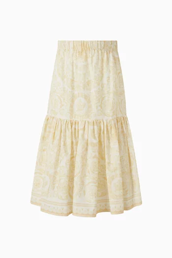 Barocco-print Skirt in Poplin