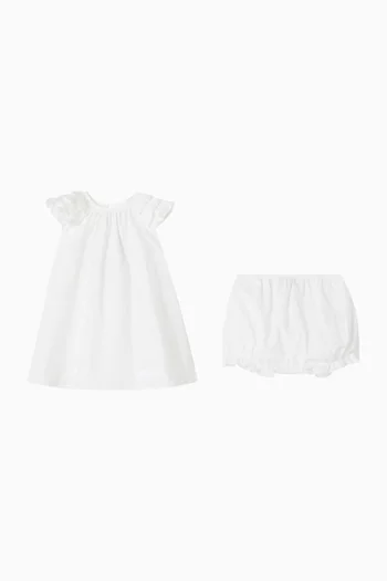 فستان بكشكش قطن بوبلين