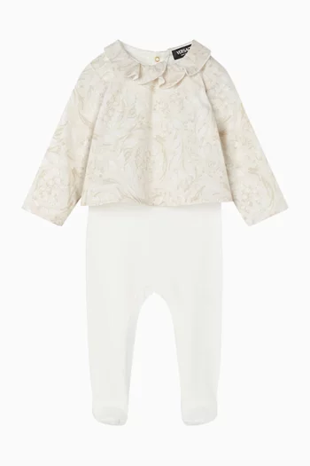 Barocco Panelled Sleepsuit in Cotton