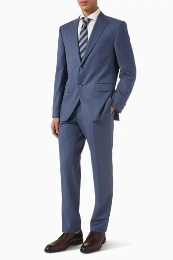 Striped 2-piece Suit in Virgin Wool