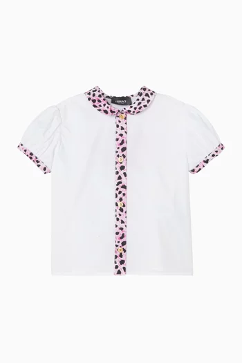 Leopard-print T-shirt in Cotton-poplin