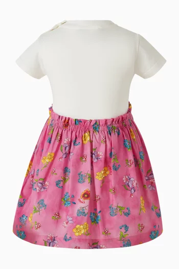 فستان جيرسيه وبولين بنقشة زهور 