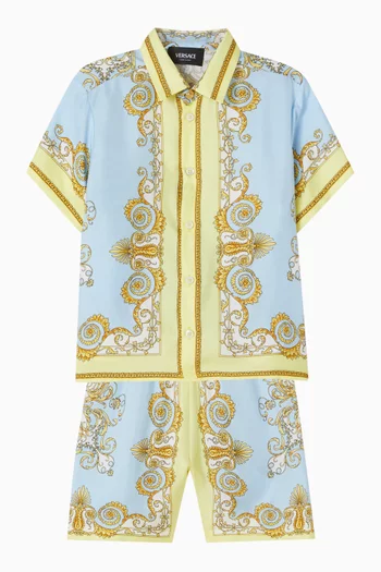 شورت بنقشة باروكية حرير