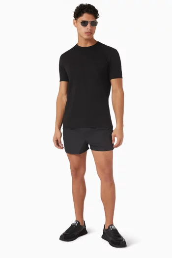 شورت سباحة بحزام خصر بشعار الماركة