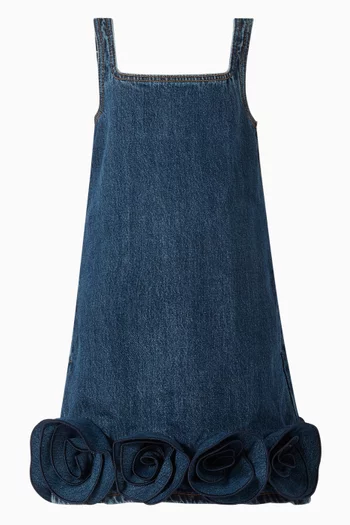 فستان بنقشة زهور دينم