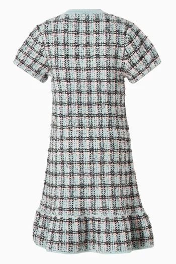 فستان منسوج مخطط بملمس بارز