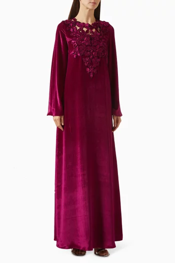 Floral Kaftan in Velvet
