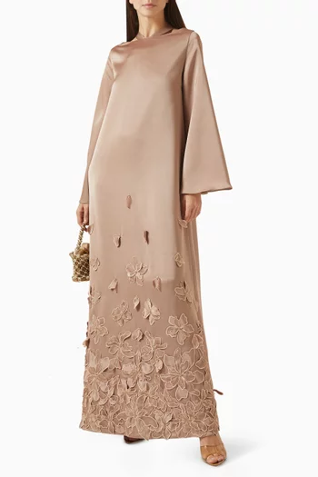 3D Floral Appliqué Kaftan