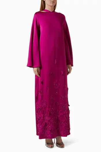 3D Floral Appliqué Kaftan
