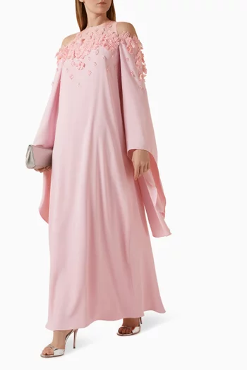 3D Floral-applique Kaftan