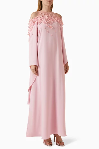 3D Floral-applique Kaftan