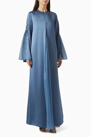 Embellished Kaftan in Satin