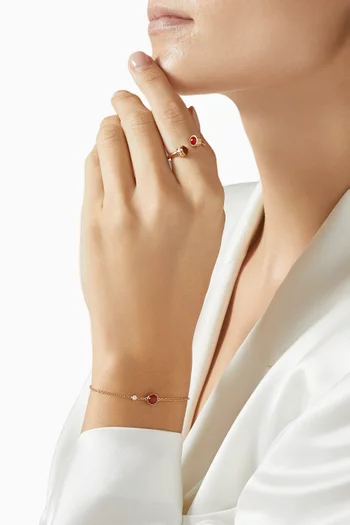 Possession Carnelian & Diamond Open Ring in 18kt Rose Gold