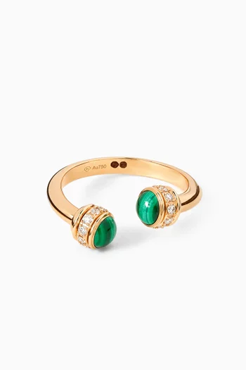 Possession Malachite & Diamond Open Ring in 18kt Gold
