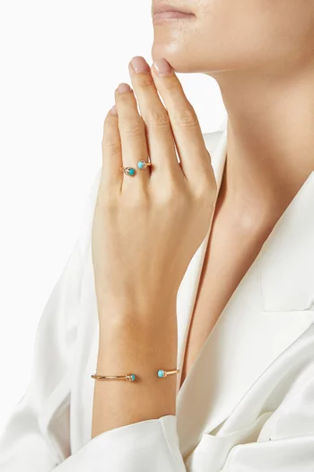 Possession Turquoise & Diamond Open Ring in 18kt Rose Gold