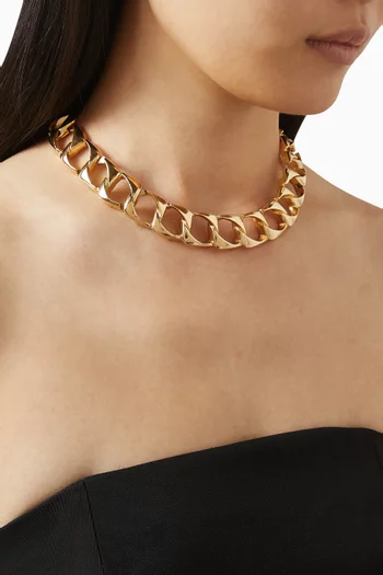 1980s Chain Link Collar Necklace