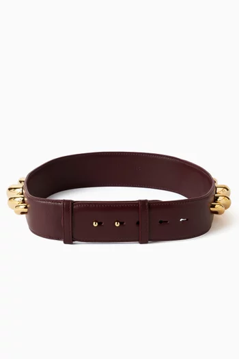 حزام بحلقات معدنية رفيعة جلد